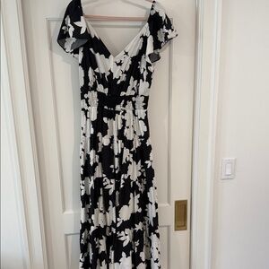 Rachel Zoe Black and White Floral Maxi Dress